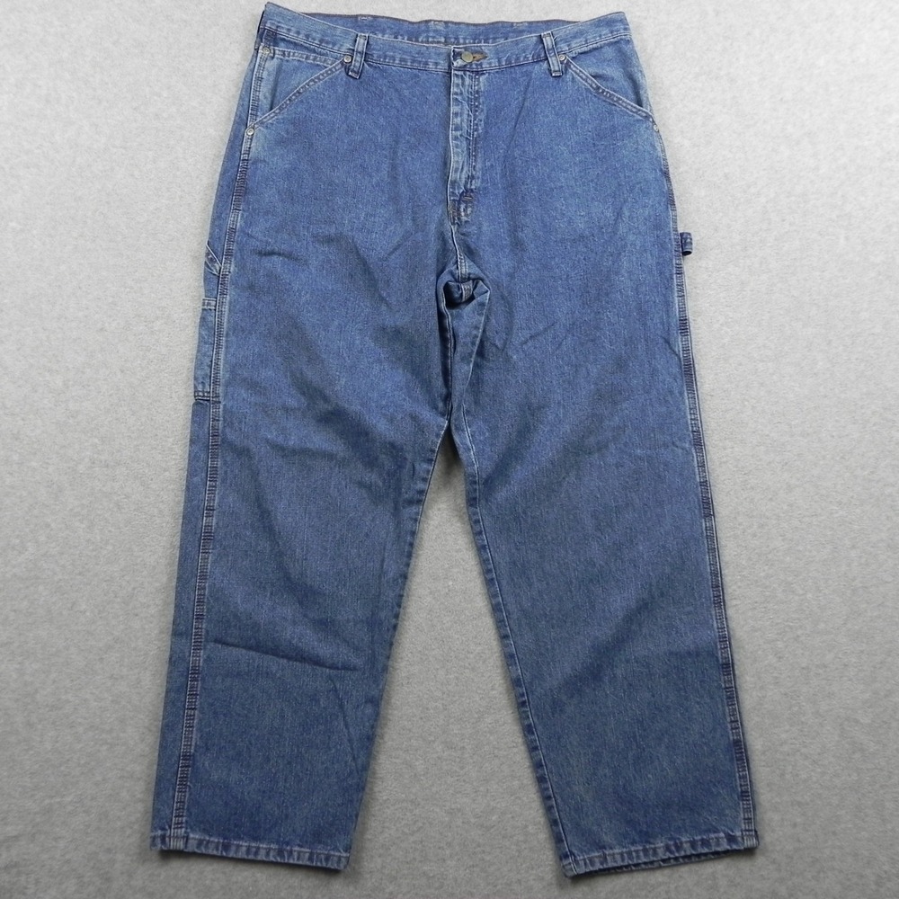 Wrangler Jeans Mens 38x30 Relaxed‎ Fit Carpenter Utility Work Cotton Denim Blue